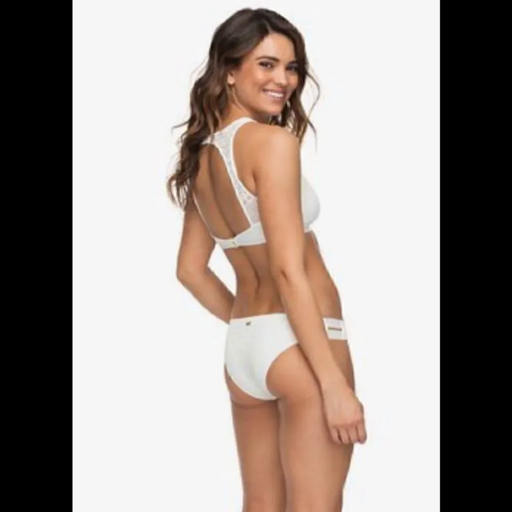 ROXY ivory crochet bikini set. New